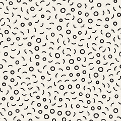 Seamless abstract geometric pattern in retro memphis style. Scatteres shapes vector background.