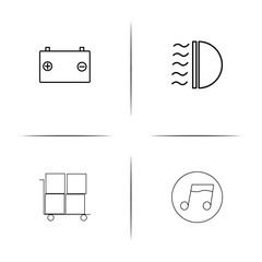 Cars And Transportation simple linear icon set.Simple outline icons