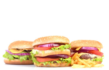 Hamburger on a white background