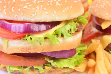 Hamburger on a white background