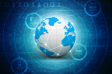 3d illustration Network community concept . Mixed media