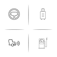 Cars And Transportation simple linear icon set.Simple outline icons