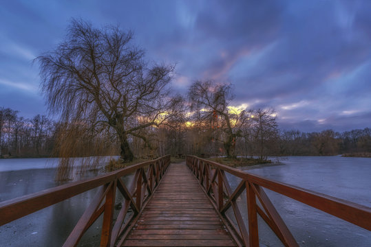 Lake Sasto in Hungary. This small lake in the Matra mountain is the highest in Hungary.
