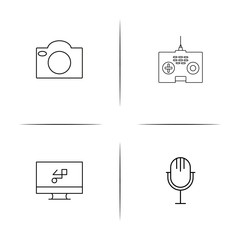 Devices simple linear icon set.Simple outline icons