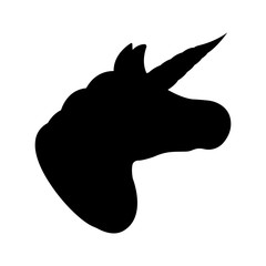 Unicorn icon. Fantasy World of the Unicorn. Black and Simple style. Vector Illustration
