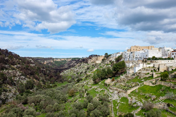 Fototapeta na wymiar Canyon of Palagianello called Gravina. Apulia region, Italy.