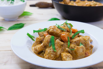 chicken curry on bowl