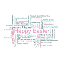 Happy Easter in different languages, word tag cloud, vector