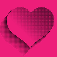 Halftone Red heart icon, love symbol, vector