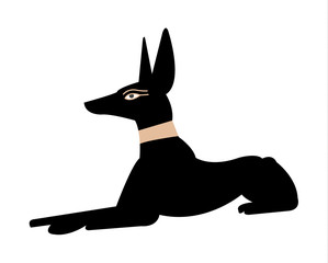 Anubis, Egyptian god of afterlife, depicted as a dog jackal