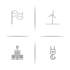 Industry simple linear icon set.Simple outline icons