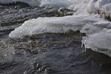 Ice melt in the river