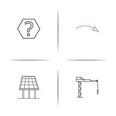 Industry simple linear icon set.Simple outline icons