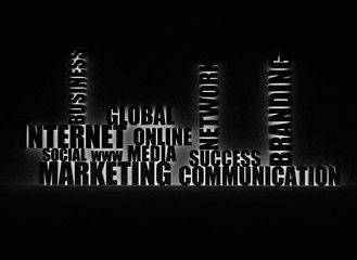 Obraz premium Business marketing words glowing 