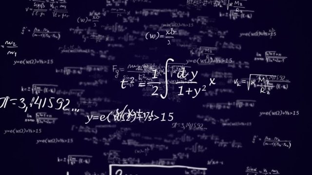 MATHEMATIC Formulas Numbers Animation, Background, Rendering, Loop, with Alpha Channel, 4k
