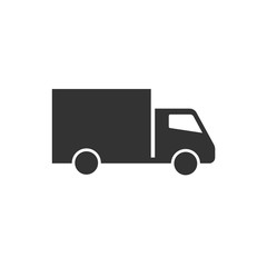 Delivery truck icon. Transport sign. Vector illustration. Flat design.