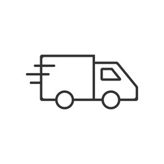 Delivery truck icon. Transport sign. Vector illustration. Flat design.