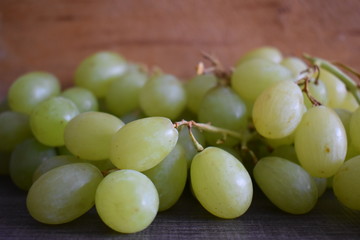 Closeup of delicious green grapes
