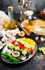 vegetables and mushrooms