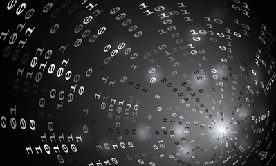 Binary code tunnel, vector background