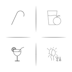 Food And Drink simple linear icon set.Simple outline icons