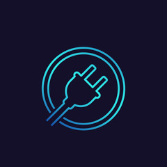 electric plug icon, vector logo