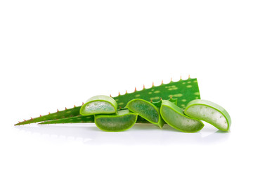 Aloe vera sliced isolated on white background