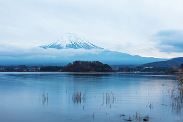 Fuji Mountain at Lake Kawaguchiko, Japan, Sunset scene