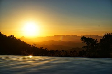 Fototapeta na wymiar Sonnenuntergang im Lamington Nationalpark, Queensland, Australien