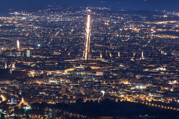 Turin aerial view over Corso Francia