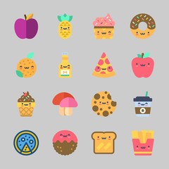 Icons about Food with cookie, fries, toast, meatball, mustard and ice cream