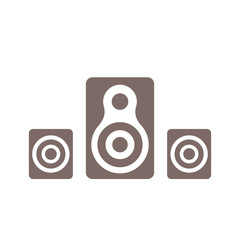 audio speakers, 2.1 audio system isolated on white