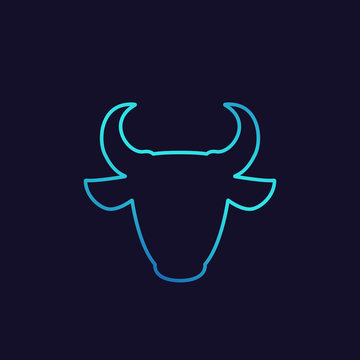 recommend clip art: bull head vector logo, line art