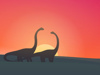 dinosaurs, sauropods vector illustration