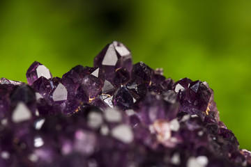 Amethyst Crystal Druse on white background
