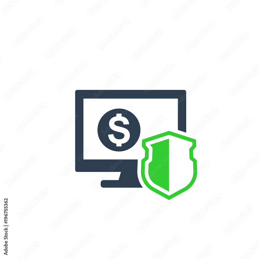 Sticker internet banking, secure electronic payment icon