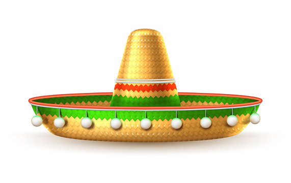 Vector Sombrero 3d Mexican Hat Cinco De Mayo
