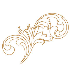 Fototapeta premium Golden vintage baroque ornament, corner. Retro pattern antique style acanthus. Decorative design element filigree calligraphy vector. - stock vector