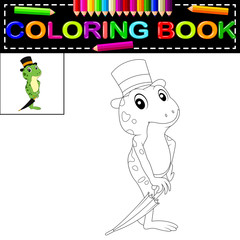 Naklejka premium frog coloring book