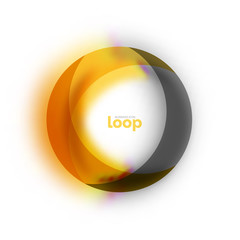Loop circle business icon, created with glass transparent color shapes