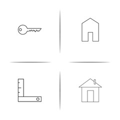 Buildings And Constructions simple linear icon set.Simple outline icons