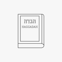 Passover holiday haggadah book flat black outline design icon