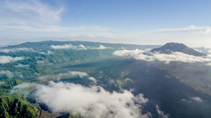Batur volcano under blue sky