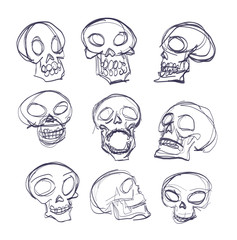 skull cartoon icon. vector illustration.