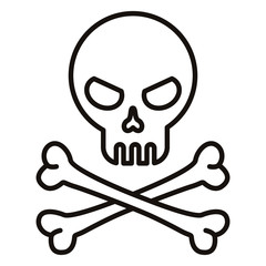 Vector Icon - Skull with Crossed Bones. Pirates Symbol.