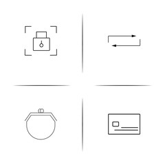 Banking, Finance And Money simple linear icon set.Simple outline icons