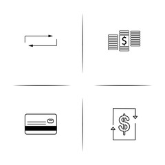 Banking, Finance And Money simple linear icon set.Simple outline icons