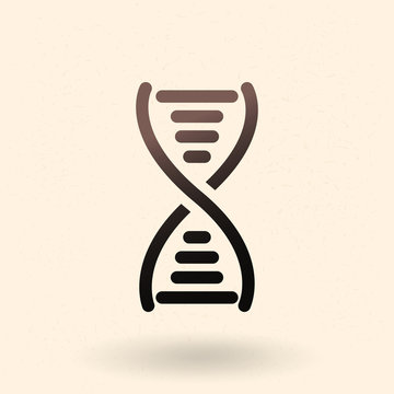 Vector Black DNA Icon. Deoxyribonucleic Acid Symbol