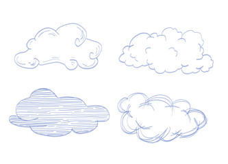 Doodle Collection of Hand Drawn Vector Clouds