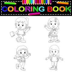 kids school coloring book